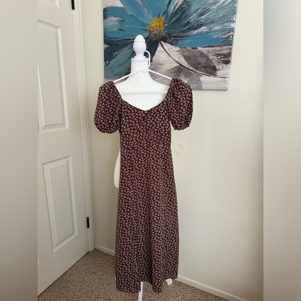 Brown midi dress